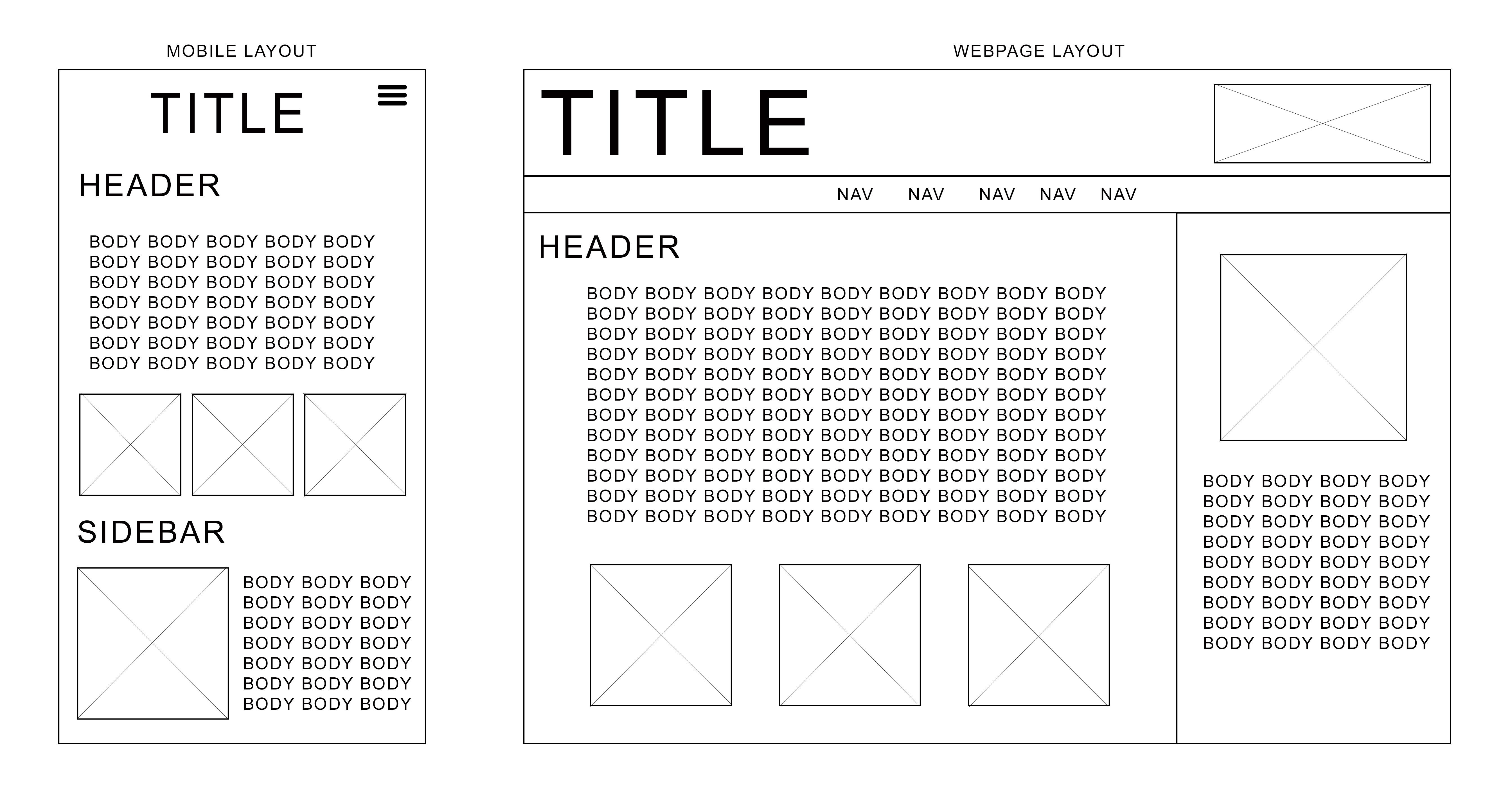 Desktop and Mobile Wireframe